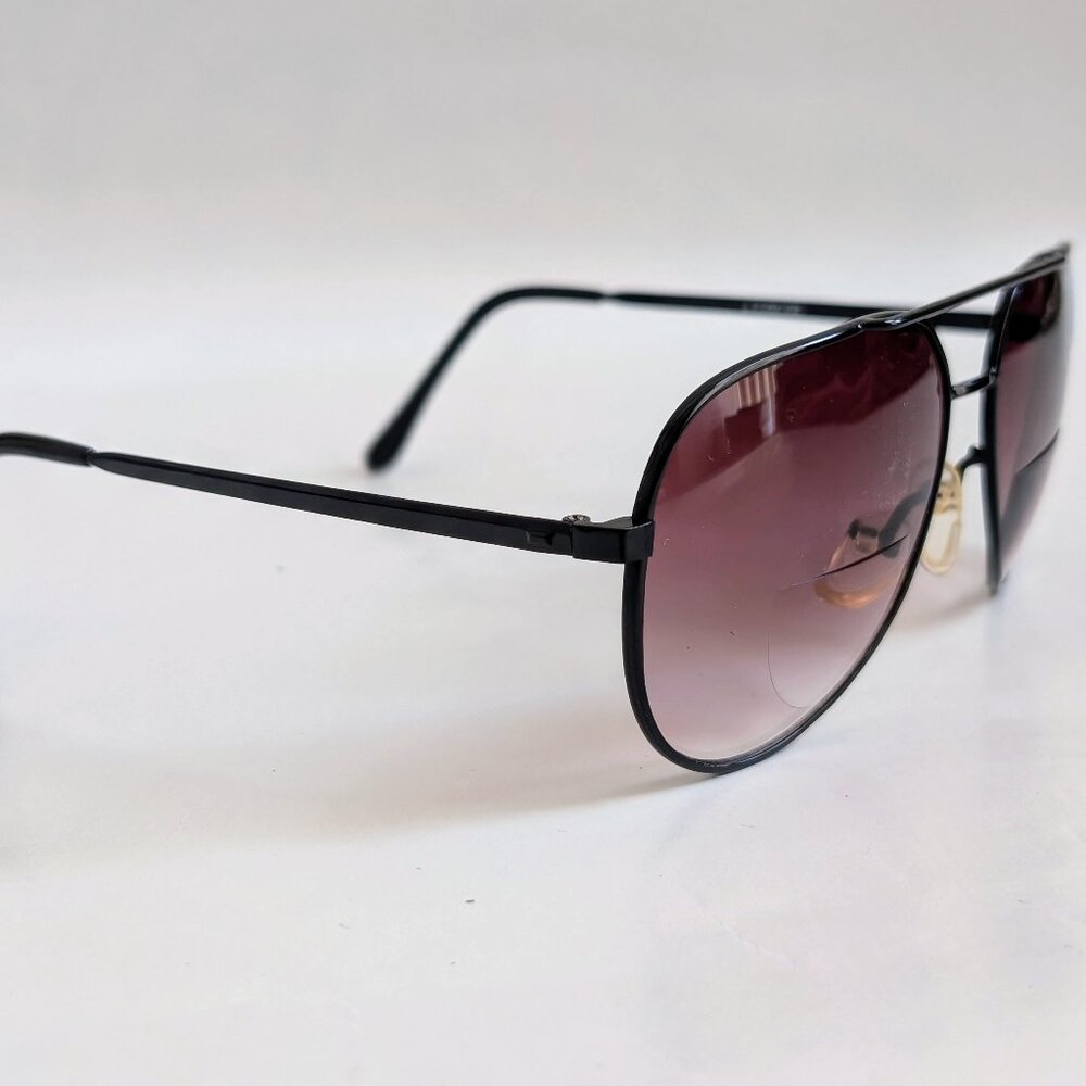 (NWT) Vintage 90's Aviator Metal Bi-Focal Reading Sunglasses (S. Black) - Picture 2 of 5
